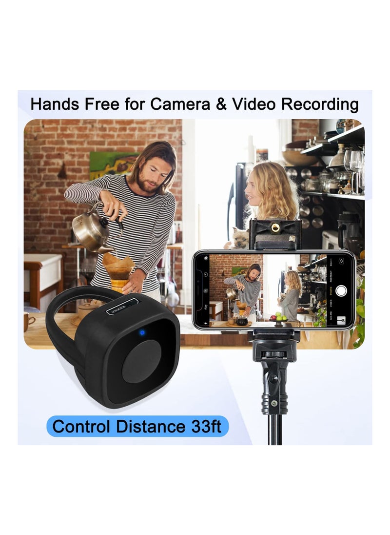 SYOSI - Bluetooth Control fit for Tiktok, Scroll Ring Page Turner Remote Wireless Clicker Camera Shutter Selfie Video Control Button fit for iPhone iPad Phone - Black, Bluetooth Control fit for Tiktok - Image 1
