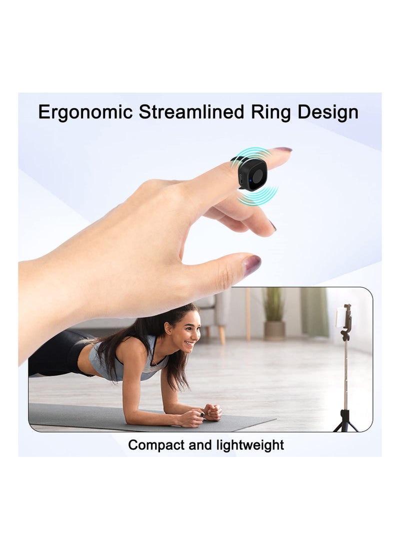SYOSI - Bluetooth Control fit for Tiktok, Scroll Ring Page Turner Remote Wireless Clicker Camera Shutter Selfie Video Control Button fit for iPhone iPad Phone - Black, Bluetooth Control fit for Tiktok - Image 1