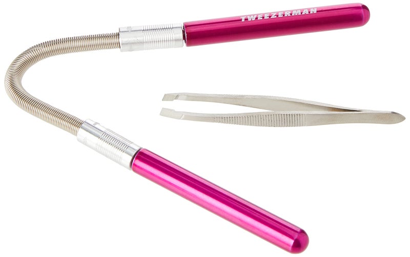 Tweezerman مزيل شعر الوجه بتصميم ناعم من تويزرمان مع ملقط مجاني، وردي - Image 2