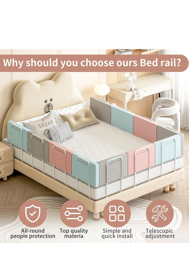Bed Rail Bed Rail Guards for Toddlers Guard Bumper for Baby Safe Bed Side Rail Height Adjustable Baby Safety Bed Protective Fence Easy Installationl (50*7*28cm, 1pcs) ﻿  - Image 5