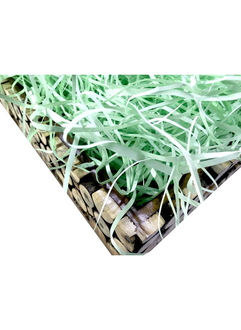 ECO SARRAS Eco Sarras thin shredded paper crinkle paper grass strips gift tray decoration gift hamper decorations gift box fillers wedding birthday valentines day gift 500 Grams Light Olive  - Image 5