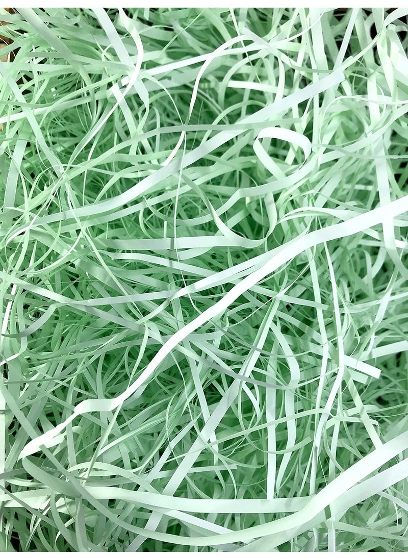 ECO SARRAS Eco Sarras thin shredded paper crinkle paper grass strips gift tray decoration gift hamper decorations gift box fillers wedding birthday valentines day gift 500 Grams Light Olive  - Image 4