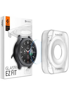 Spigen Glastr Ez Fit 2 Pack for Samsung Galaxy Watch 4 Classic (42mm) / Galaxy Watch 3 (41mm) Tempered Glass Screen Protector with Auto Align Technology Tray 