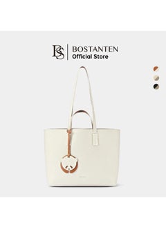 Bostanten BOSTANTEN Bianna Women's Tote & Sling Bag – Off-White with Brown – Stylish Shoulder Bag  - Image 1