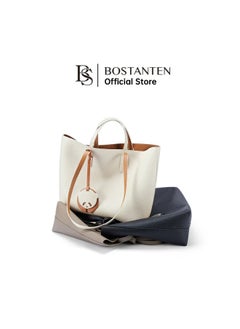 Bostanten BOSTANTEN Bianna Women's Tote & Sling Bag – Off-White with Brown – Stylish Shoulder Bag  - Image 3