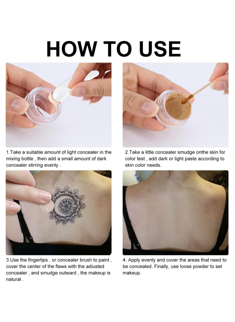 KASTWAVE - Cover Up Makeup Waterproof, Concealer, Scar Cover Up Makeup Waterproof, Professional Skin Concealer Set for Dark Spots, Scars, Vitiligo, Body Makeup Cover - Image 1