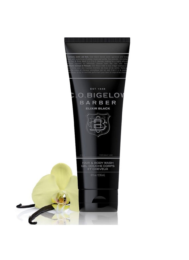 C. O. Bigelow C.O. Bigelow Men's Hair and Body Wash, Elixir Black, No. 1605, 8 fl oz, Mens Body Wash & Shampoo, Musk & Vanilla Moisturizing Mens Shampoo & Body Cleanser  - Image 1