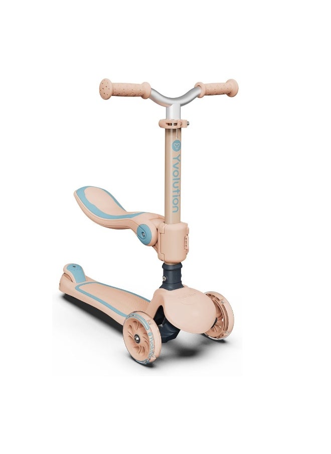 Yvolution Yglider 2-In-1 Adjustable 3-Wheel Scooter (Peach/Blue) - pzsku/ZC50EDF7D77C3D2E6EADDZ/45/_/1740660588/60d260d4-ecfb-47e4-99fb-71a29de51743