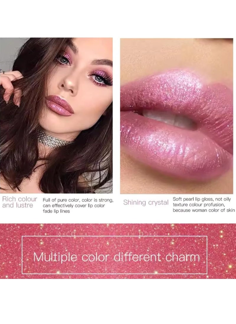 pudaier - Diamond Glitter Shiny Matte Lipstick Glitter Liquid Lip Gloss Sparkling High Pigment Waterproof Long Lasting Lipstick Bold Shimmer Lip Glaze Lip Waterproof Lip Liner and Lipstick 15 - Image 1