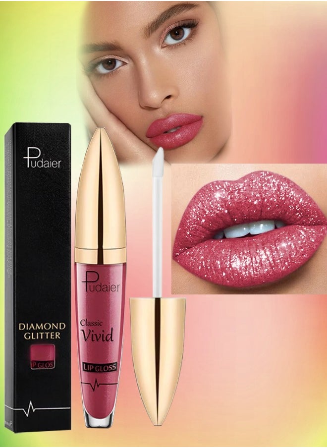 pudaier - Diamond Glitter Shiny Matte Lipstick Glitter Liquid Lip Gloss Sparkling High Pigment Waterproof Long Lasting Lipstick Bold Shimmer Lip Glaze Lip Waterproof Lip Liner and Lipstick 15 - Image 1