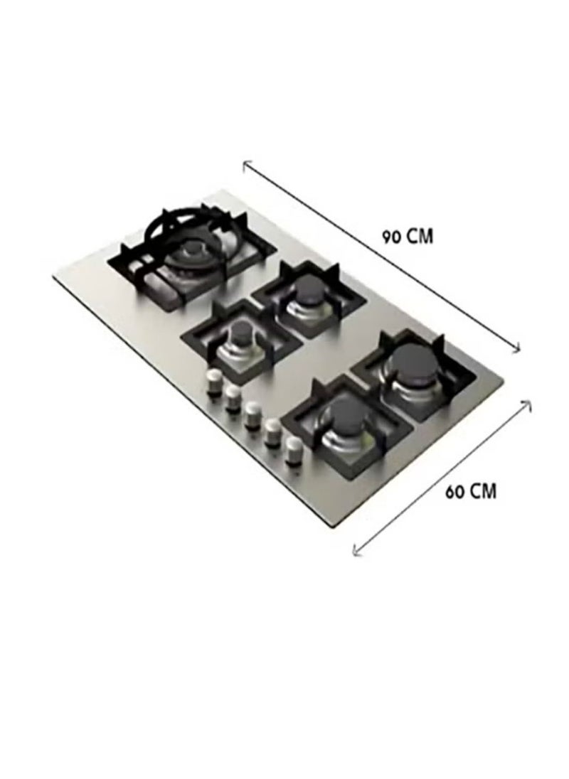 kitchen Line Built-in Stove 5 Gas Burners Heavy 90 cm Italian Steel | JW5020  - Image 5
