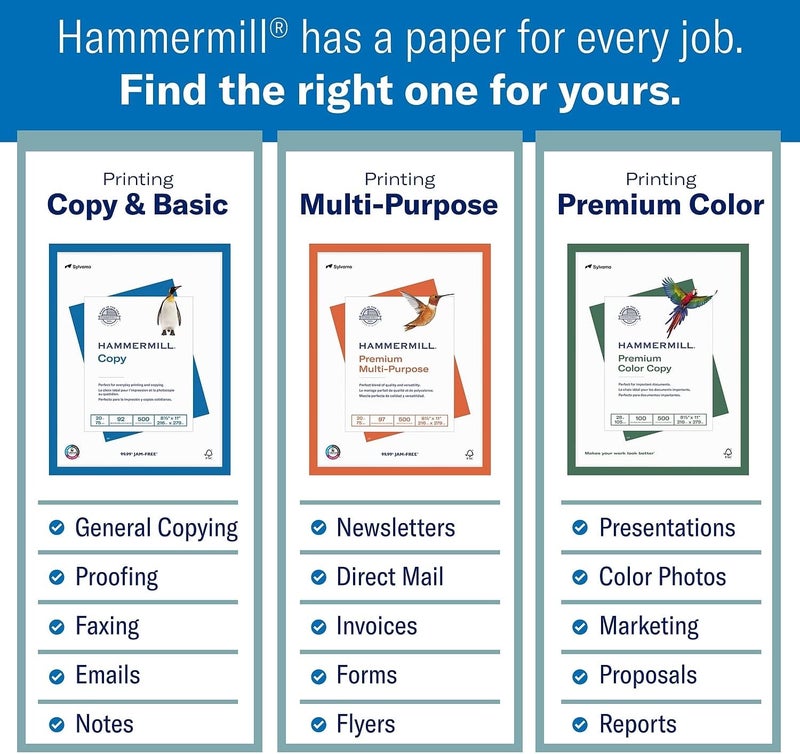 Hammermill 104604 ورق طباعة ليزر للمكتب، سطوع 98، 24 رطل، 8-1/2 × 11، أبيض، 500 ورقة/رام (HAM104604) - Image 4