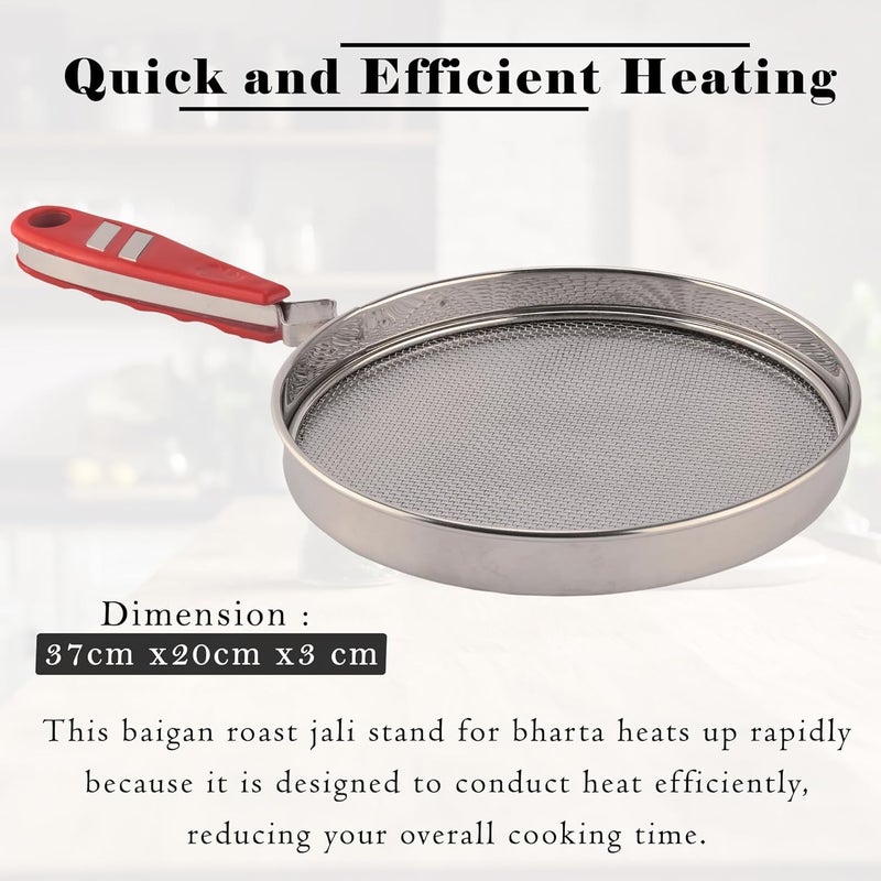 Wrishay Flexyzik Roti Grill Jali for Gas Stove Papad Phulka Roasting Net for Kitchen Cooking Stainless Steel Barbeque Bharta Pan  - Image 3