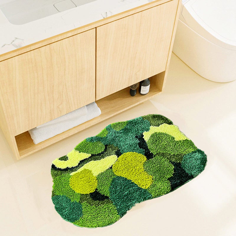 UKELER العشب الأخضر الطحلب حصيرة الحمام لطيف الطحلب سجادة المطبخ غير قسيمة أشعث الأطفال ديكور المنزل المنزل دخول الباب 31.5'x23.6 '' ' - Image 1