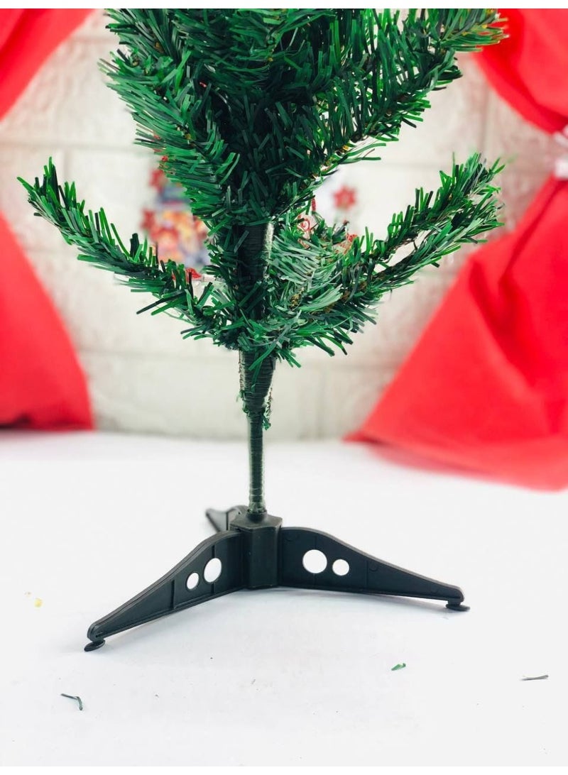 Christmas tree, green tree with a soft metal pole for movement and a plastic seat. Size: 50 cm. - Image 2