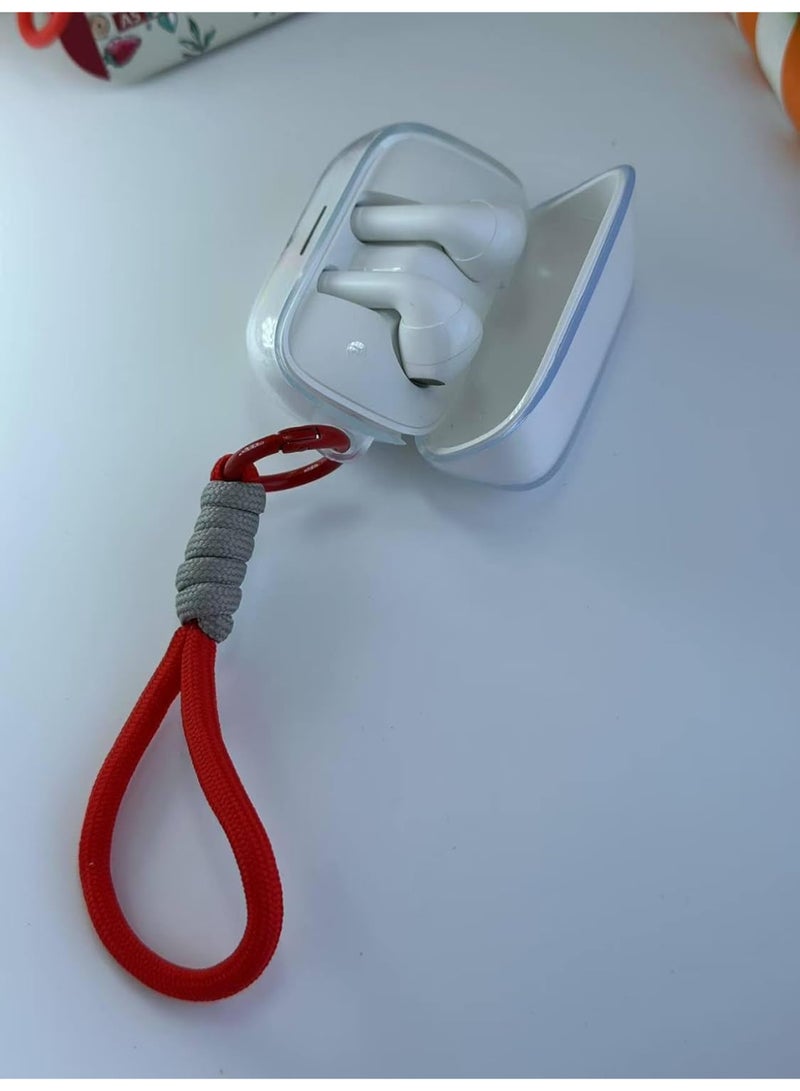 Clear Silicone Case for Soundcore Anker K20i Case With Rope,Cover, Protective Skin Compitable with k20i Wireless Headphones Headset (Clear with Rope) (EARBUDS NOT INCLUDED) (Red Grey) - Image 2