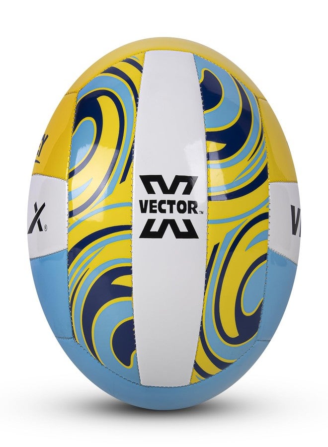 فيكتور أكس كرة طائرة شاطئية Vector X + دبابيس هوائية حرة | 18 لوحة | مصنوعة من مادة البولي يوريثان + ملمس ناعم وقبضة رائعة | كرة متينة ومقاومة للماء للتدريب والمباريات في الأماكن المغلقة والمفتوحة | مناسبة للشاطئ، وحمام السباحة، والرمل، واللعب المنزلي، مقاس 4 (أصفر سماوي) - Image 2