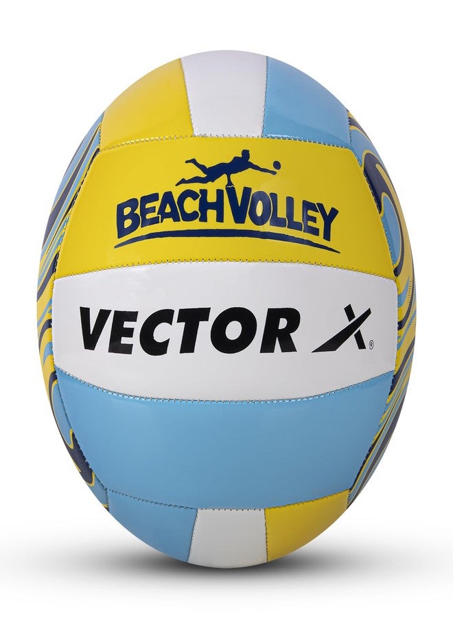 فيكتور أكس كرة طائرة شاطئية Vector X + دبابيس هوائية حرة | 18 لوحة | مصنوعة من مادة البولي يوريثان + ملمس ناعم وقبضة رائعة | كرة متينة ومقاومة للماء للتدريب والمباريات في الأماكن المغلقة والمفتوحة | مناسبة للشاطئ، وحمام السباحة، والرمل، واللعب المنزلي، مقاس 4 (أصفر سماوي) - Image 1