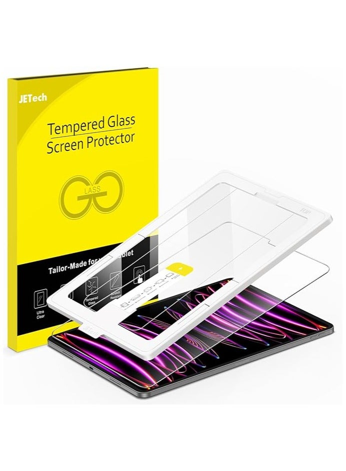 Jetech One Touch Screen Protector for iPad Pro 12.9-Inch (2022/2021/2020/2018 Model, 6th/5th/4th/3rd Generation), Tempered Glass Film with Auto-Alignment Frame, HD Clear - Image 1