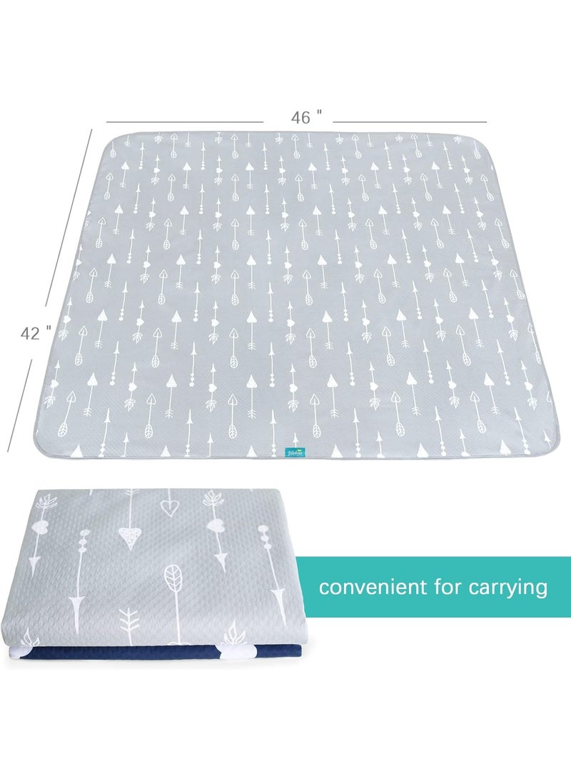 Biloban Splat Mat 2 Pack for Under High Chair & Arts & Crafts & Eating Mess, Waterproof Baby Playtime Anti-Slip Mat for Floor or Table, Reusable & Portable Splash Mat 42” ×46” Cloud & Arrow - Image 2