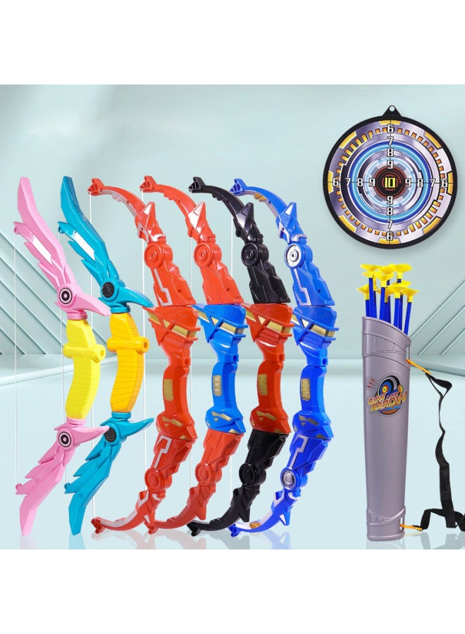 Outdoor Toy Suction Cup Children Archery Beginner Shooting Sports Leisure Plastic Bow Arrow Arrow Set Bow Arrow Toy-Color:Folding Black And Red Upgrade (Send Target) - Image 5