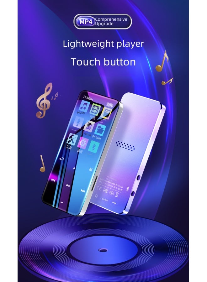 Metal Touch Bluetooth Mp3 Player Student Version Lossless Music Player Recording Card Insertion External Speaker Mp4-Body Color:Silver + Bluetooth + Voice Dictionary-Memory Capacity:8GB + Full Set Of Accessories  - Image 3