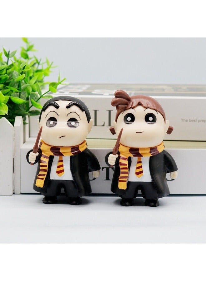 Harry Potter Xiaoxin Crayon Xiaoxin Dumb Hand-made Cute Hand-made Nohara Shinnosuke Doll Desktop Decoration - Image 2
