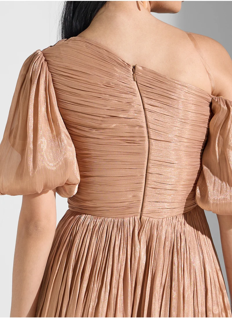 Namshi x One Shoulder Ruched Dress