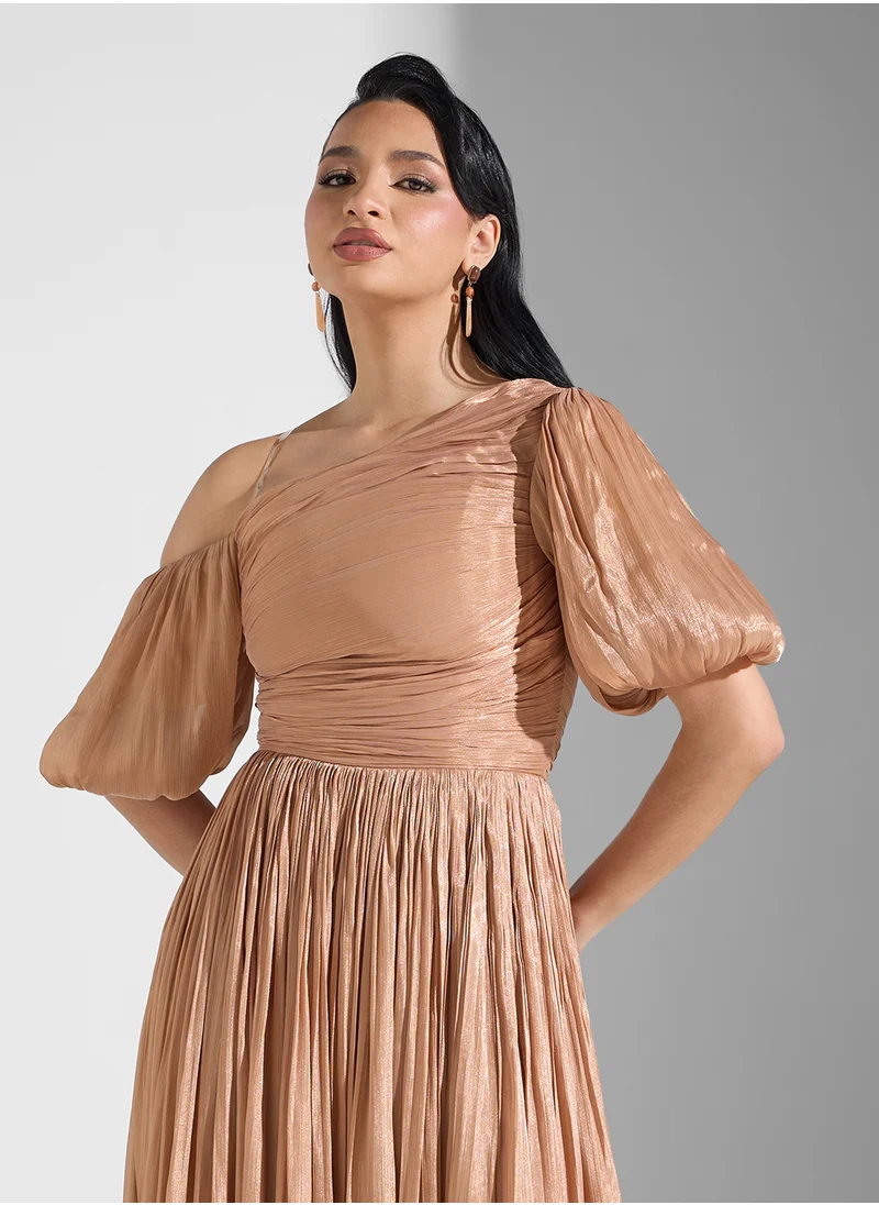 Namshi x One Shoulder Ruched Dress