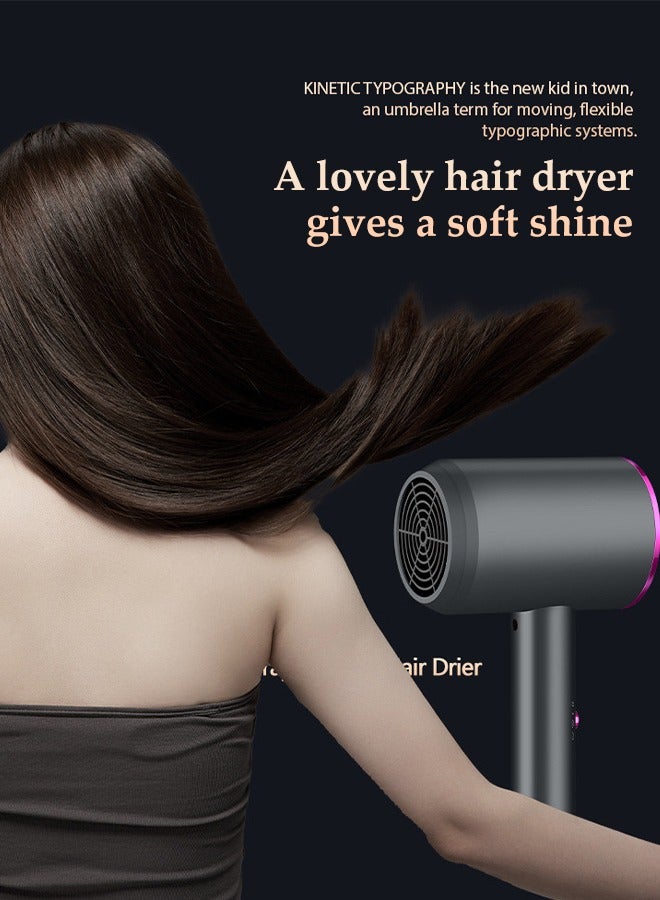 DUNISO Hair Dryer, Quick Drying Salon Hair Dryer, Portable Blue Light Hair Dryer, Adjustable Wind Speed And Temperature，Overheating Protection, With Air Collection Nozzle, Suitable For Dormitory, Bathroom, Household，800W - Image 3