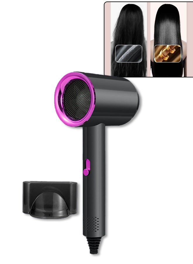 Hair Dryer, Quick Drying Salon Hair Dryer, Portable Blue Light Hair Dryer, Adjustable Wind Speed And Temperature,Overheating Protection, With Air Collection Nozzle, Suitable For Dormitory, Bathroom, Household,800W