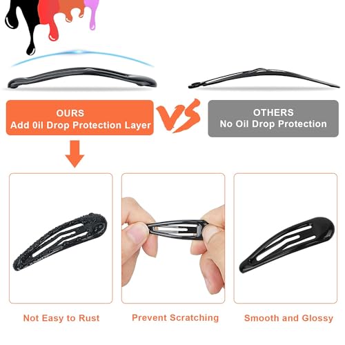 Dartler Tic Tac Clips | Hair Barrettes | Black Hair Clip- Snap Pins | Non-Slip Hair Styling Clips | Essential Hair Accessories For Daily Use & Parties | Suitable For All Hair Types | Pack- 50 - Image 5