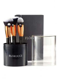 FLORUCCI Florucci 6-Piece Professional Makeup Brush Set With Storage Case Black  - Image 1