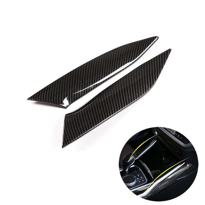 Eiseng Car Carbon Fiber Central Control Gear Box Side Cover Panel Frame Trim Decoration for BMW 3 Series G20 330i M340i 2019 2020 2021 2022 2023 2024 Interior  Accessories