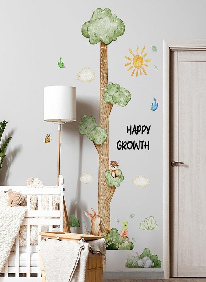 DRWSSR 3D Cartoon Height Growth Chart for Kids Wall Stickers Removable DIY Jungle Animals and Plants Height Sticker Peel and Stick Sun White Clouds Wall Art Decor for Nursery Kids Bedroom Living Room - Image 4