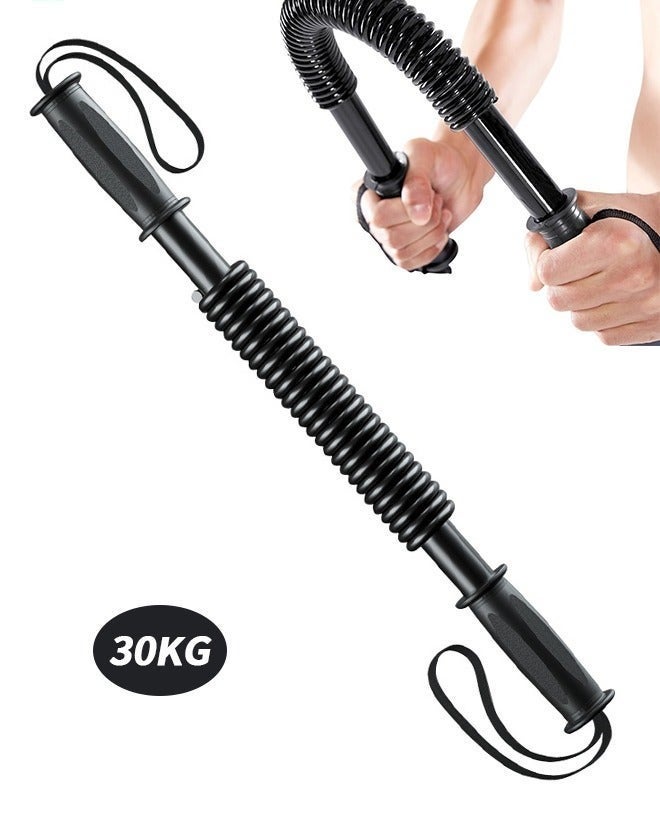 30KG Power Twister Bar, Upper Body Strength Training Bar, Heavy Duty Arm Builder for Strengthening Chest Workout, Shoulders, Biceps, Arms, Forearm Strengthener Builder Spring Exercise Bar - Image 1