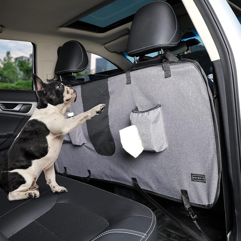 Petsfit Dog Car Barrier Vehicle Pet Barrier Backseat Mesh Dog Car Divider Net with Adjusting Rope, Sturdy Hook and 3 Storage Pockets Suitable for SUV Pickup Cars - Image 1