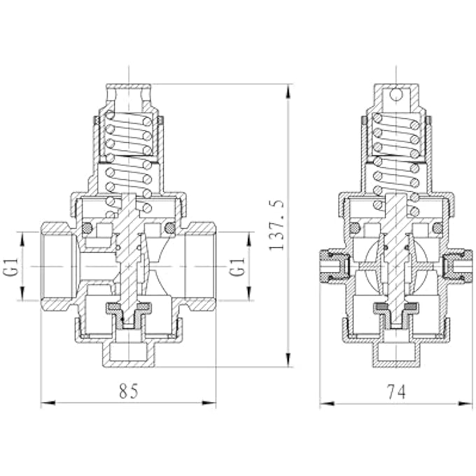 PRESSURE REGULATOR WATER PRESSURE REGULATOR WATER PRESSURE REGULATOR PRESSURE REDUCER VALVE 1 INCH DN25 - Image 2