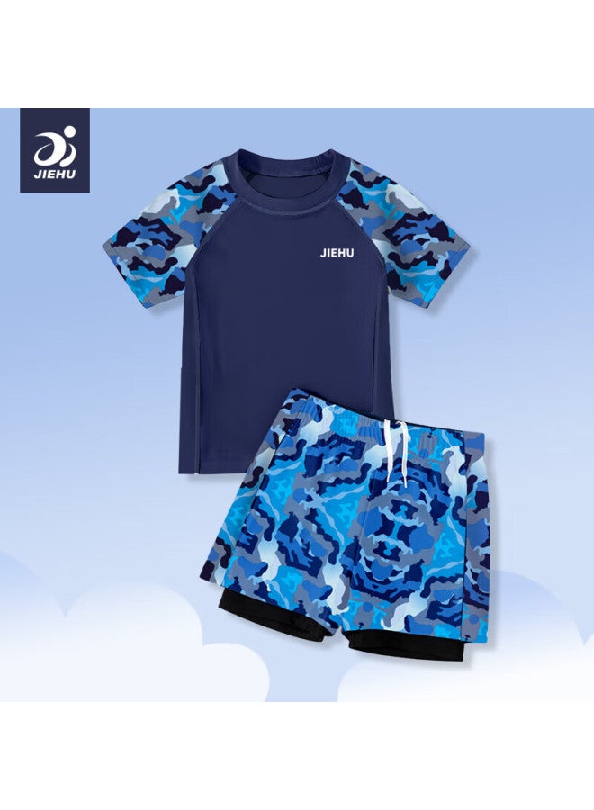 Jettiger Jiehu Children's Swimwear Boys' Swim Trunks Set Big Kids Swimming Suit Split Type Baby Swimming Equipment - Image 1