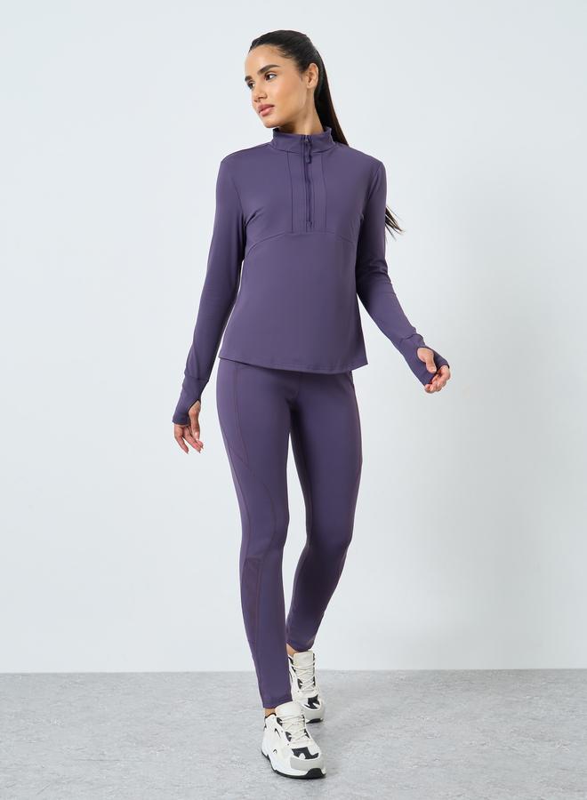 ستايلي اكتيف مجموعة من ليقنز بطول 7/8 مع بلوزة بأكمام طويلة - Image 2