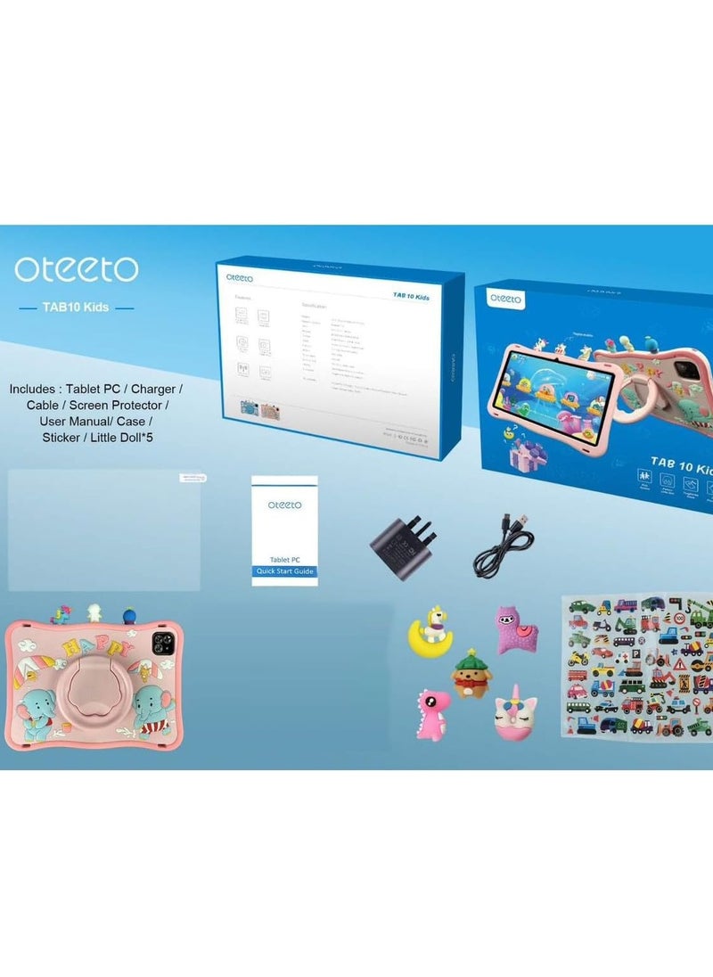 Oteeto - تابلت اوتيتو تاب 10 للأطفال بشاشة 10.1 بوصة مع ذاكرة وصول عشوائي 6 جيجابايت وذاكرة قراءة فقط 128 جيجابايت وبطارية 8000 مللي أمبير في الساعة (رمادي + أزرق) - Image 1