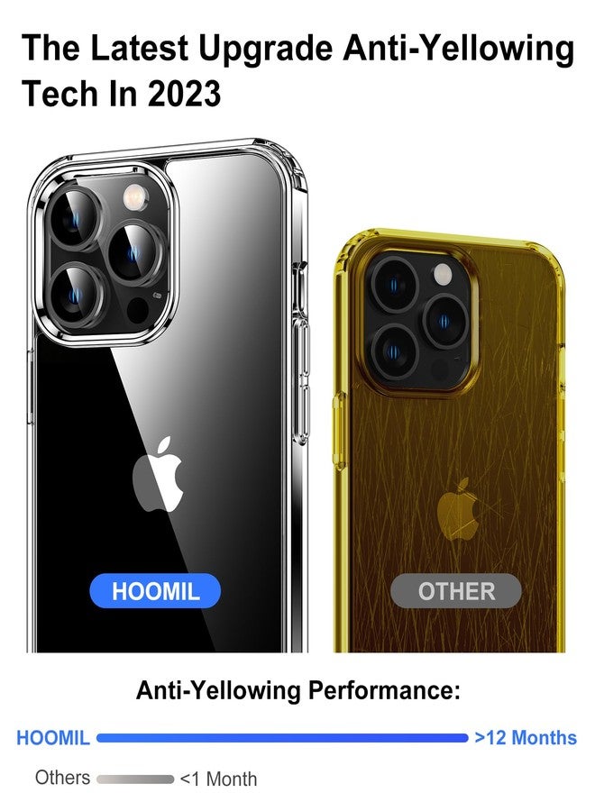 HOOMIL Case for iPhone 13 Pro, Non-Yellowing, Drop Protection, Anti-Scratch Transparent Hard Back Phone Cover - Crystal Clear - Image 4