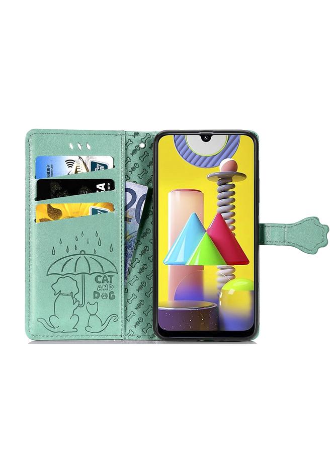 Zaboon Case For Galaxy M31 Cute Cat and Dog Embossed Horizontal Flip Leather Case with Bracket / Card Slot / Wallet / Lanyard - Image 3