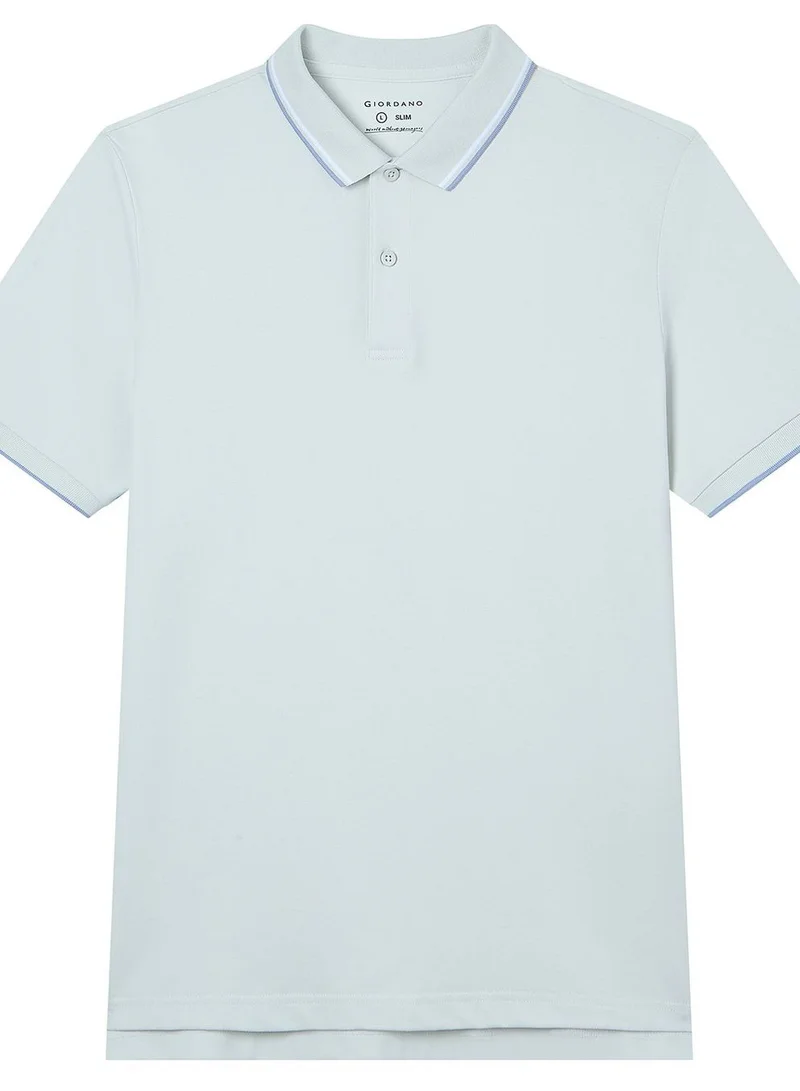 Giordano  Men’s Slim Pique Solid Polo with Flat Knit Collar for Men | Best Price UAE