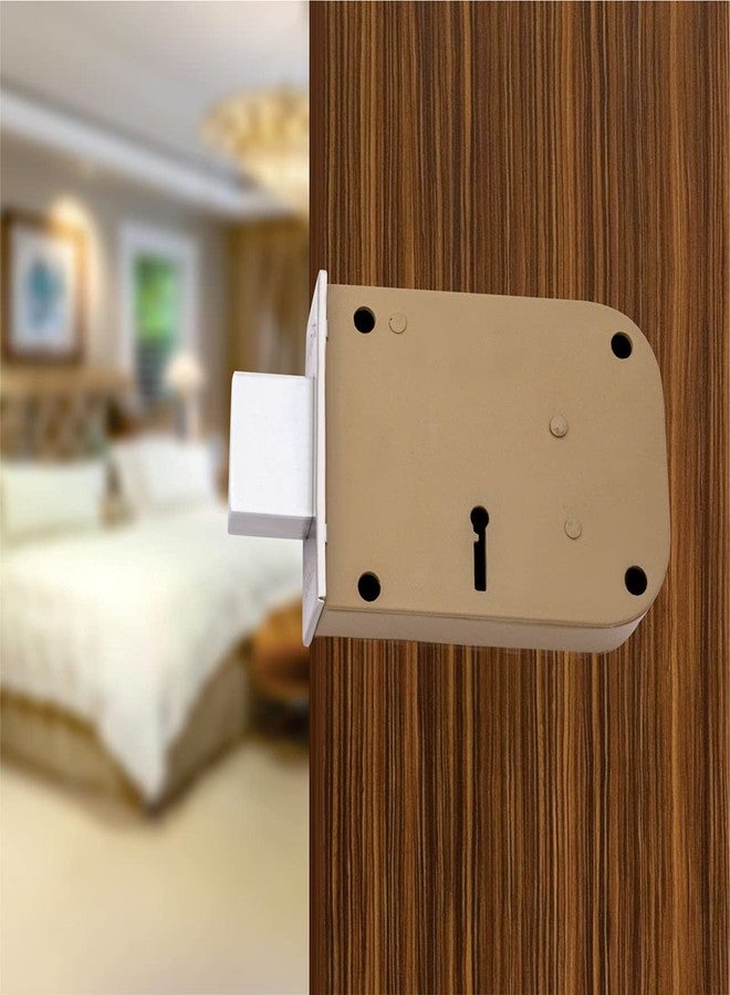 Atom Main Door Lock with 2 Reversible Keys | Heavy Duty Deadbolt Door Lock, Best Suitable for Single Doors and Can Be Operated from Both Sides of Door| Powder Coated Finish | Brown - Image 1