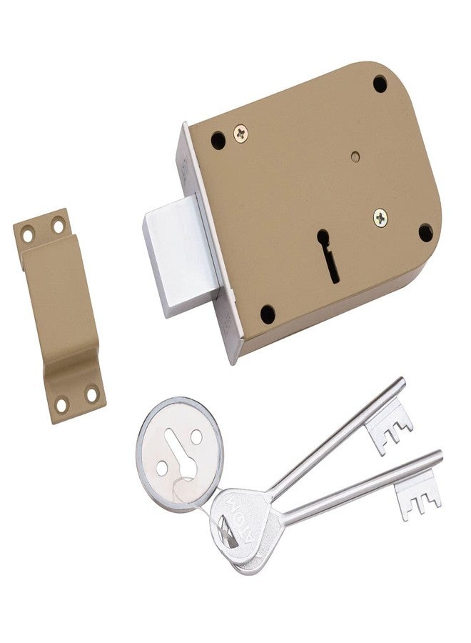 Atom Main Door Lock with 2 Reversible Keys | Heavy Duty Deadbolt Door Lock, Best Suitable for Single Doors and Can Be Operated from Both Sides of Door| Powder Coated Finish | Brown - Image 2