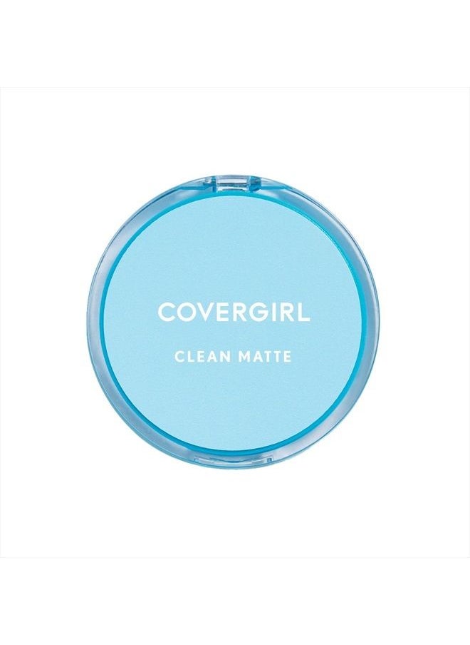 CoverGirl Clean Matte Pressed Powder, Oil Control Powder, 1 container, .35 Fl Oz, Face Powder, Oil Free Loose Powder, Matte Finish, Lightweight, Shine Free Formula, Leaves Skin Smooth and Clean  - Image 1