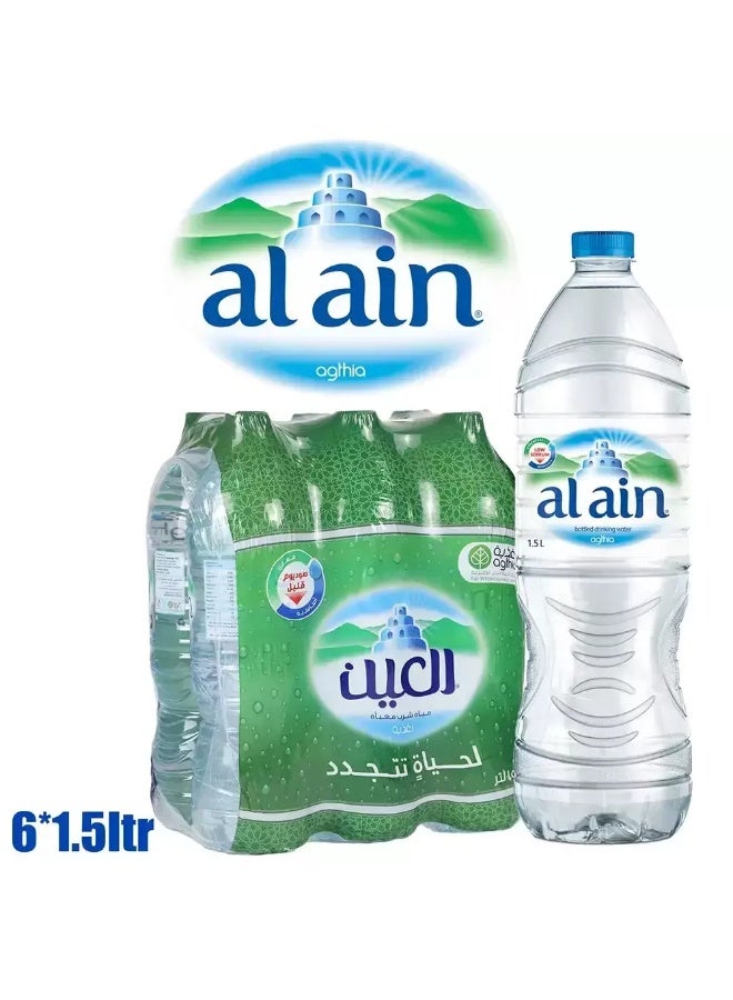 Al Ain Bottled Drinking Water, Pure Low Sodium Water- 6X1.5Ltr (Delivery In Dubai Only) - Image 2
