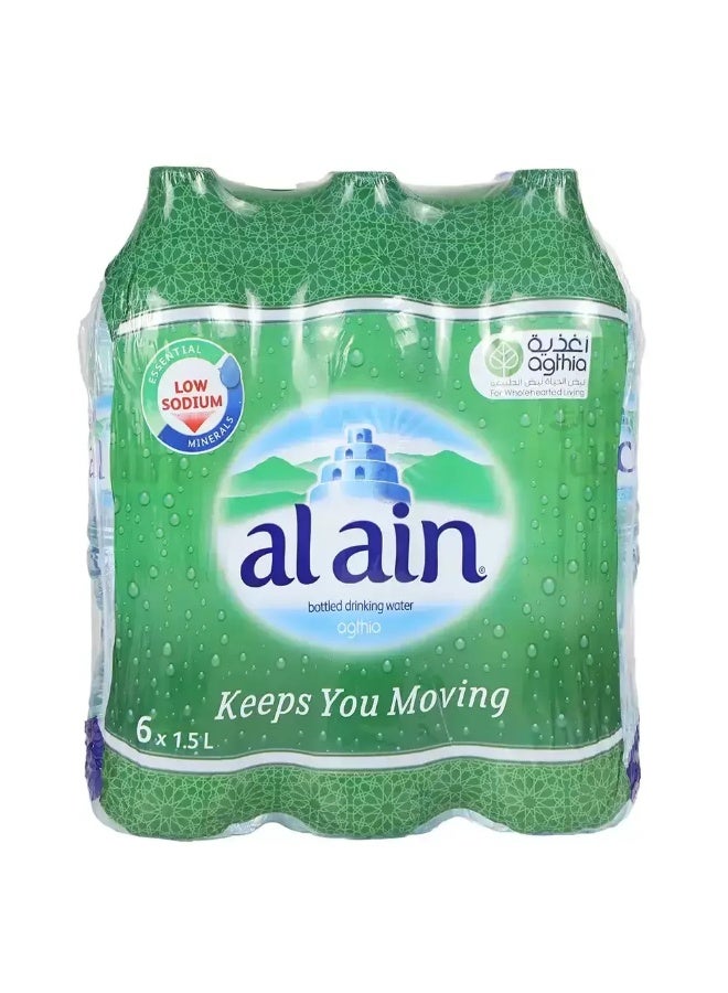 Al Ain Bottled Drinking Water, Pure Low Sodium Water- 6X1.5Ltr (Delivery In Dubai Only) - Image 1