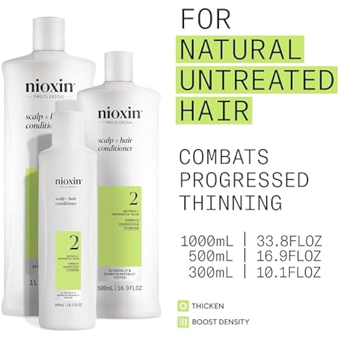 نيوكسين بلسم علاج فروة الرأس NIOXIN SYSTEM 2 للشعر الناعم/الطبيعي مع الترقق المتقدم، 10.1 أونصة - Image 3